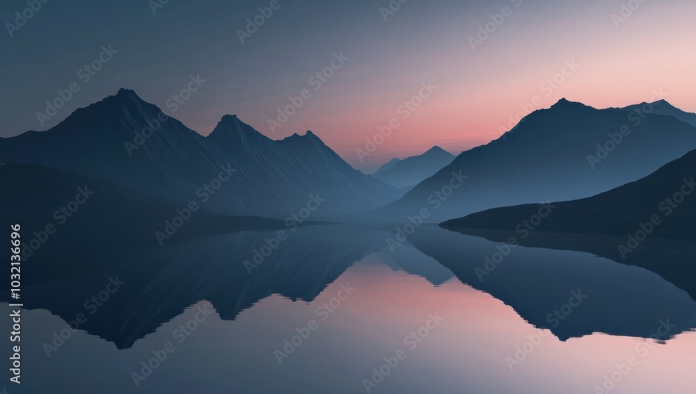 Serene Mountain Lake at Dusk Serene Mountain Lake at Dusk
