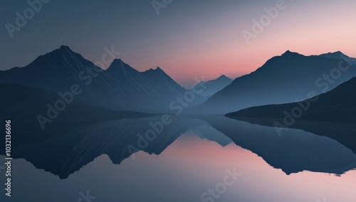 Serene Mountain Lake at Dusk