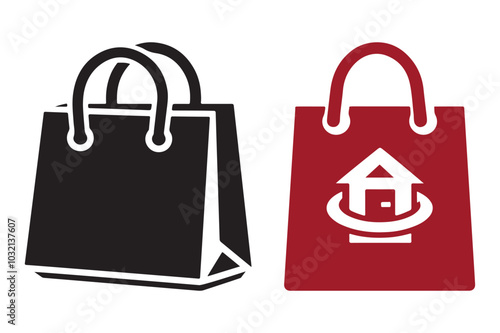 Modern Shopping Bag Silhouette Vector Artwork