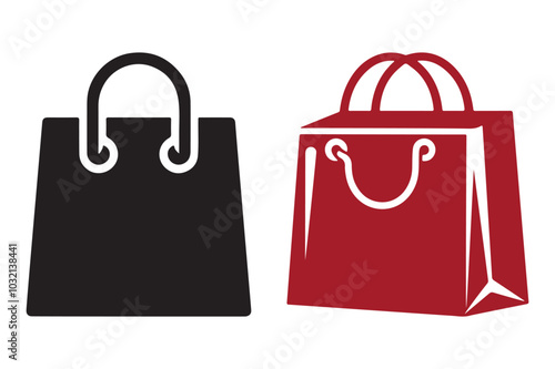 Stylish Shopping Bag Icon Silhouette Vector Design