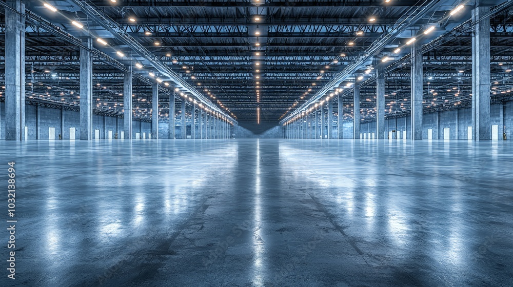 Wide view of organized pallets Wide view of organized pallets