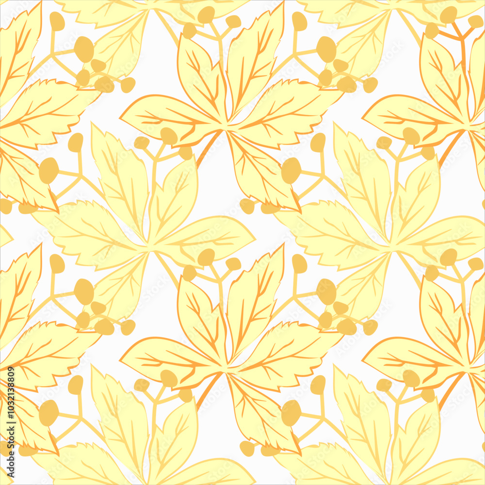 Vector - virginia creeper with berries seamless pattern. Vector - virginia creeper with berries seamless pattern.