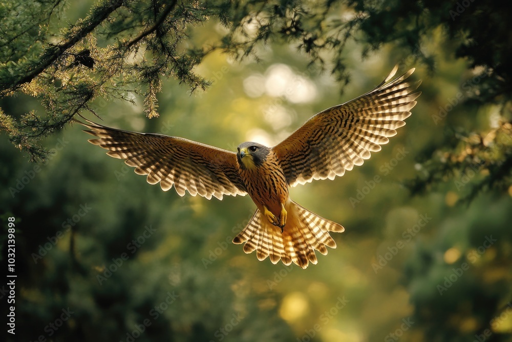 Obraz premium A bird soaring through the sky