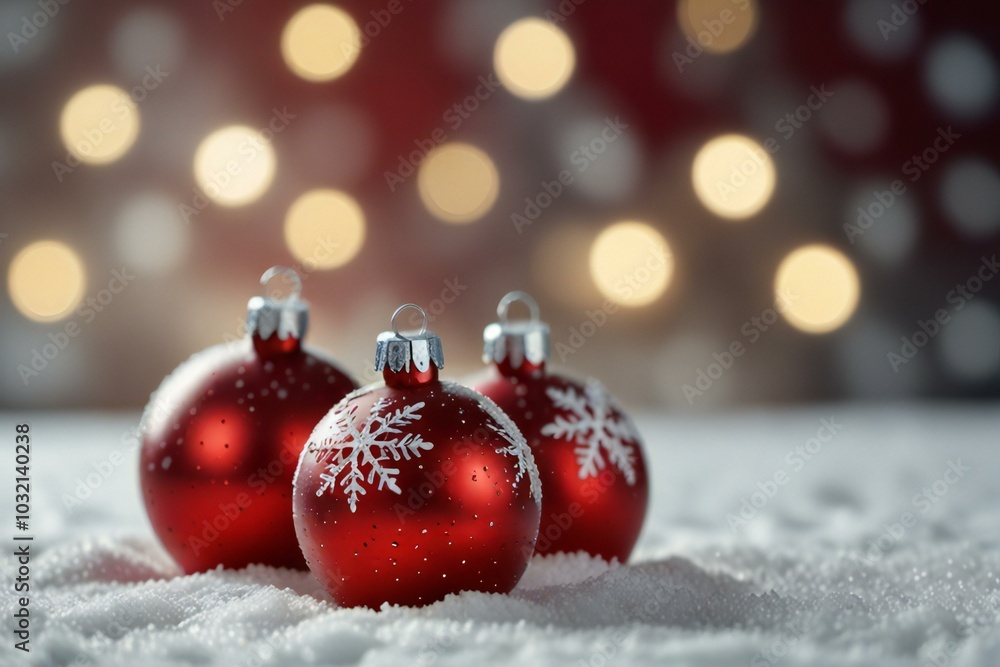 red christmas ball on snow red christmas ball on snow