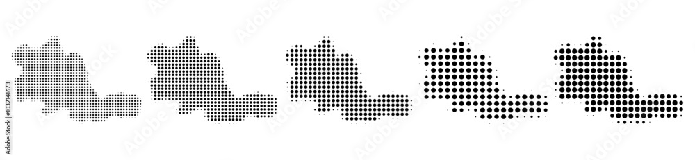 Obraz premium West Midlands Map halftone in different sizes