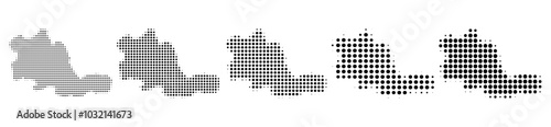 West Midlands Map halftone in different sizes