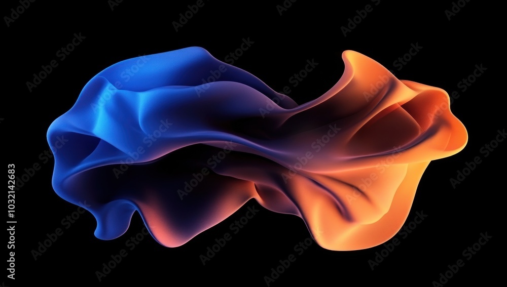 Abstract Blue and Orange Swirling Shapes Abstract Blue and Orange Swirling Shapes