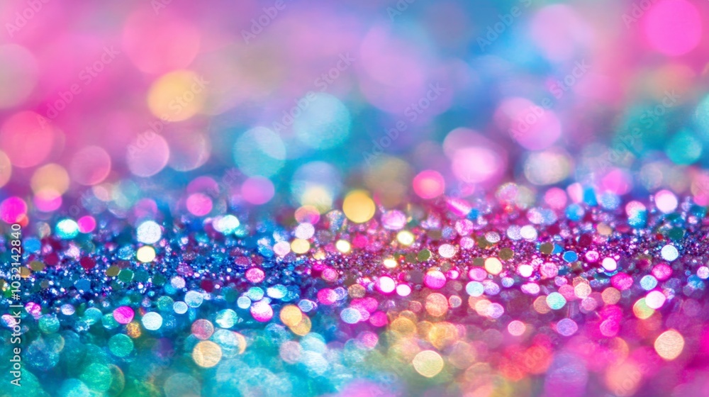 Sparkling Multicolored Glitter Background with Bokeh Lights Sparkling Multicolored Glitter Background with Bokeh Lights