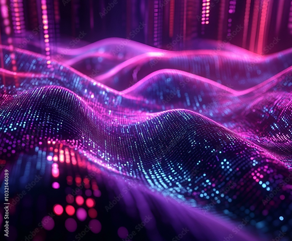Cosmic Particle Waves: A Symphony of Light and Color in Motion. Cosmic Particle Waves: A Symphony of Light and Color in Motion.