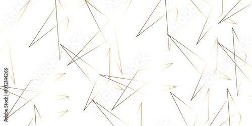 Abstract background with liens and triangles shape on white background. White and golden geometric overlapping rectangle pattern Geometric background soft shadows as patten ..White polygon textured .