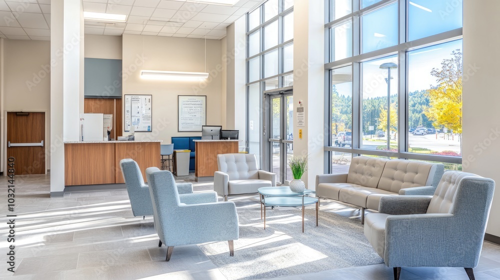 Modern Interior of a Mental Health Clinic Modern Interior of a Mental Health Clinic