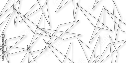 Abstract background with liens and triangles shape on white background. White and grey geometric overlapping rectangle pattern Geometric background soft shadows as patten ..White polygon textured .	

