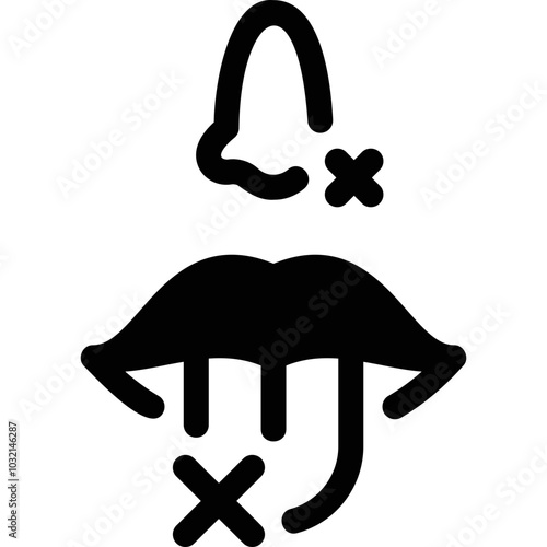 Simple vector icon nose, mouth