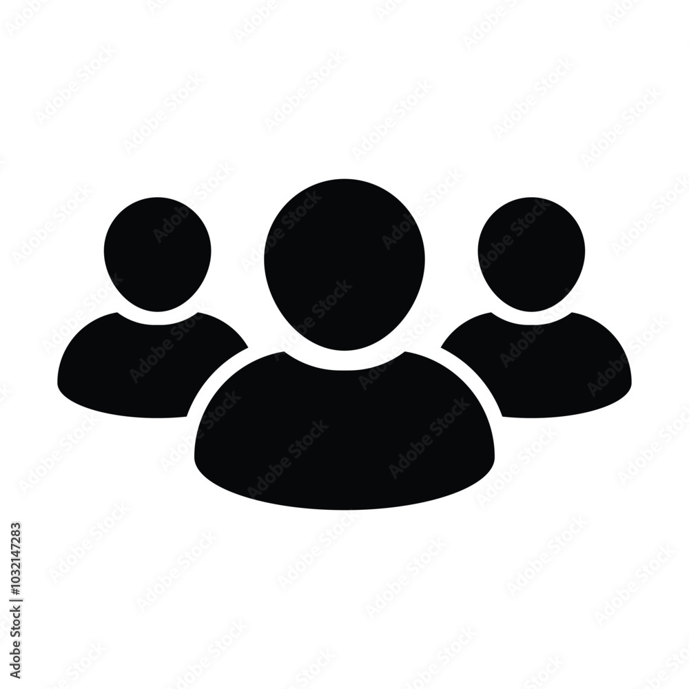 People icon vector group of persons symbol avatar for business management team in glyph pictogram illustration People icon vector group of persons symbol avatar for business management team in glyph pictogram illustration