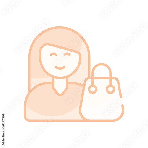 Shopaholic Avatar vector icon