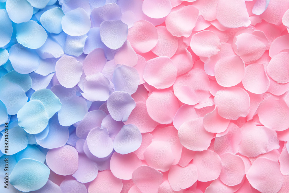 A soft pastel background of pink and blue rose petals arranged in a delicate gradient symbolizing romance tranquility and beauty in nature
A soft pastel background of pink and blue rose petals arranged in a delicate gradient symbolizing romance tranquility and beauty in nature