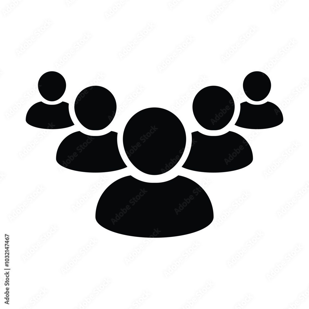 People icon vector group of persons symbol avatar for business management team in glyph pictogram illustration People icon vector group of persons symbol avatar for business management team in glyph pictogram illustration