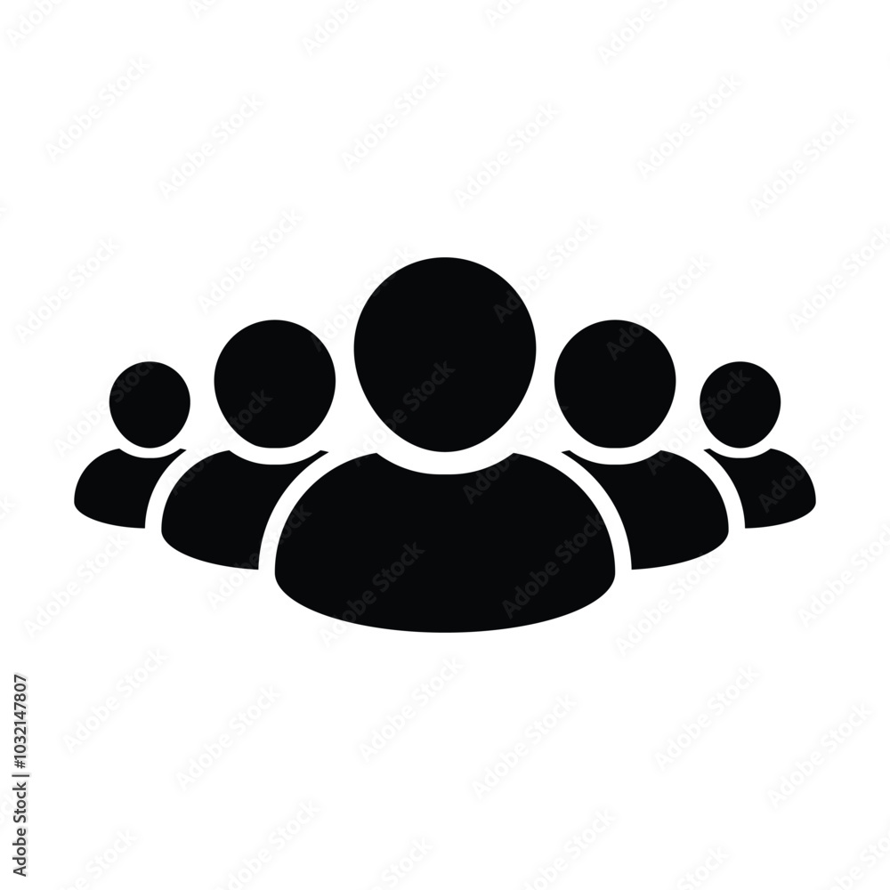 People icon vector group of persons symbol avatar for business management team in glyph pictogram illustration People icon vector group of persons symbol avatar for business management team in glyph pictogram illustration