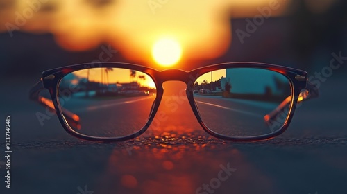 Wallpaper Mural Sunset View Through Glasses Torontodigital.ca