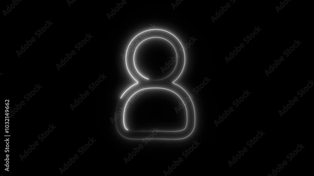 Glowing User Icon in HD Video Neon Animation – Profile and Identity Symbol on Black Background Glowing User Icon in HD Video Neon Animation – Profile and Identity Symbol on Black Background