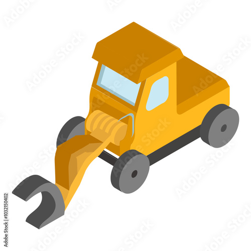 Knuckle boom forestry crane Logging and stacking at Wood Processing Yard isometric concept, vector icon design, timber and lumber Symbol, Forest and Deforestation Sign,mill yard sawworks illustration
