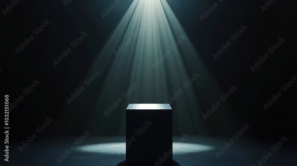 Single Spotlight Illuminates a Dark Room Single Spotlight Illuminates a Dark Room