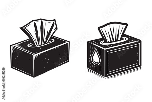 Tissue Box Silhouette Illustration