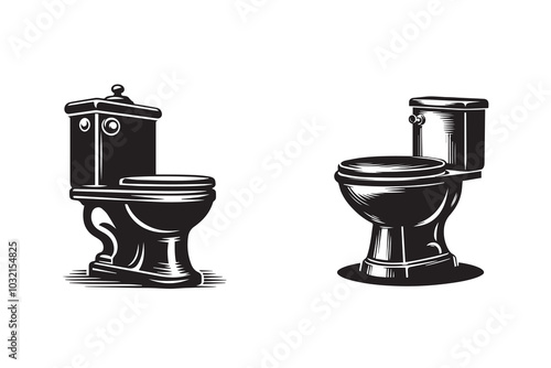 Commode Toilet Silhouette Illustration