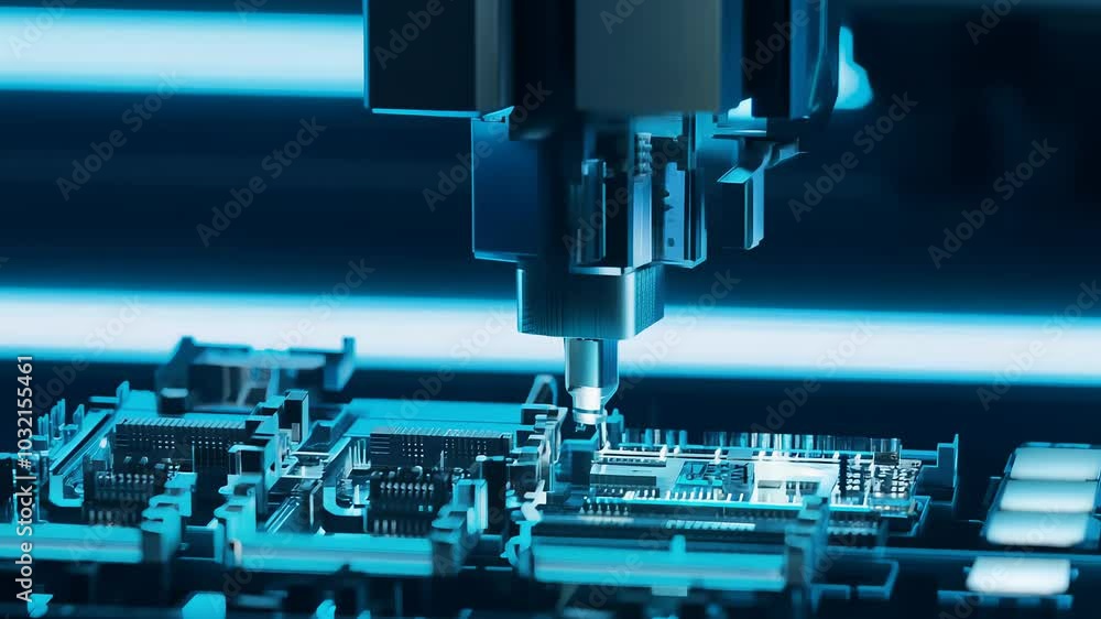 Robotic arms assembling AI technology components Robotic arms assembling AI technology components