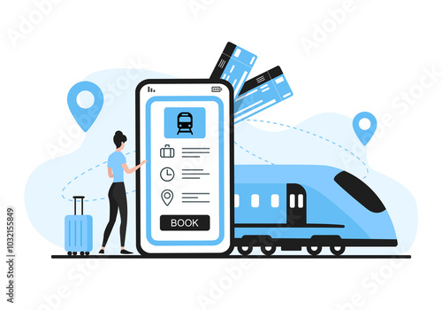 Travel concept. Colored flat illustration. White background.