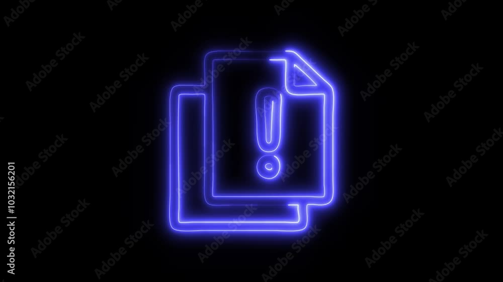 Glowing Warning Icon in HD Video Neon Animation – Caution and Alert Symbol on Black Background Glowing Warning Icon in HD Video Neon Animation – Caution and Alert Symbol on Black Background