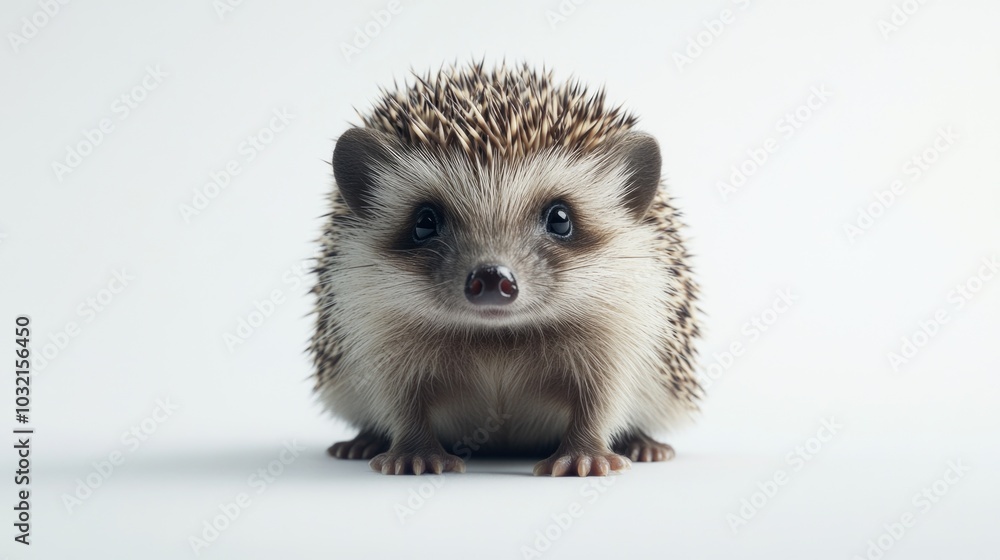 Obraz premium A small hedge sitting on a white background