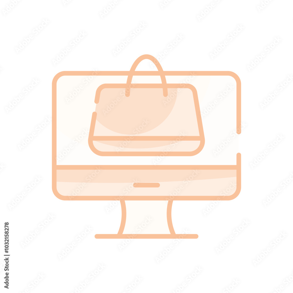 Virtual Shopping Bag vector icon Virtual Shopping Bag vector icon