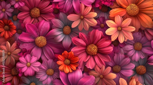 A vibrant arrangement of red and orange flowers