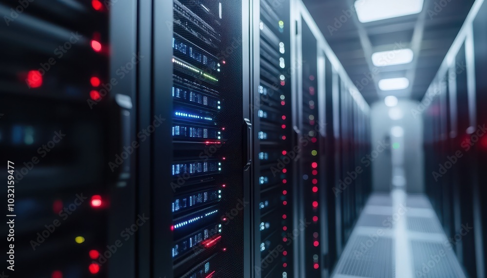 High-performance data center showcasing advanced generative AI network devices High-performance data center showcasing advanced generative AI network devices