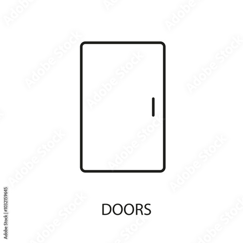 Door icon line vector with editable stroke