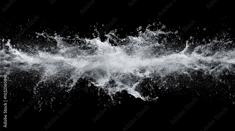 Obraz premium Crashing Waves in Dramatic Black and White