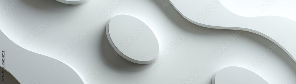 Abstract white wall design featuring smooth curves and round shapes, ideal for modern interior aesthetics and minimalist decor. Abstract white wall design featuring smooth curves and round shapes, ideal for modern interior aesthetics and minimalist decor.