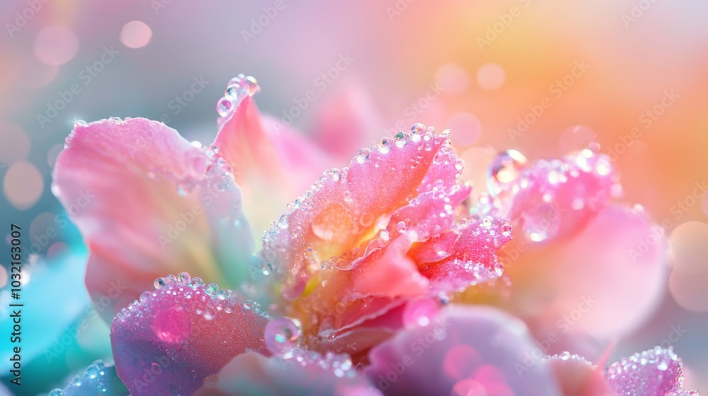 Colored flowers in a bouquet, vibrant spectrum explosion, prismatic petal arrangements, hyperrealistic dewdrops, surreal color gradients, macro lens details, ethereal backlighting, swirling bokeh Colored flowers in a bouquet, vibrant spectrum explosion, prismatic petal arrangements, hyperrealistic dewdrops, surreal color gradients, macro lens details, ethereal backlighting, swirling bokeh