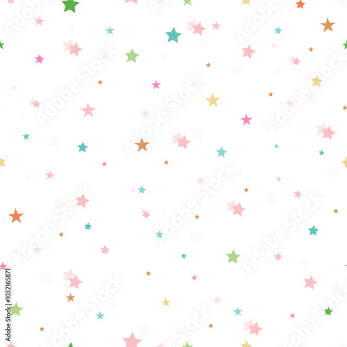 Colorful stars seamless pattern