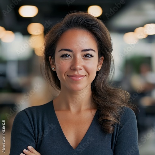 Wallpaper Mural Confident Young Businesswoman Smiling. Headshot of Successful Female Professional in Modern Office Torontodigital.ca