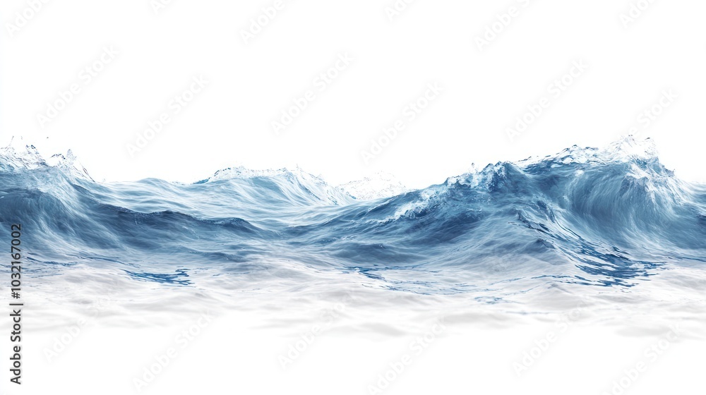 Ocean Waves on White Background Ocean Waves on White Background