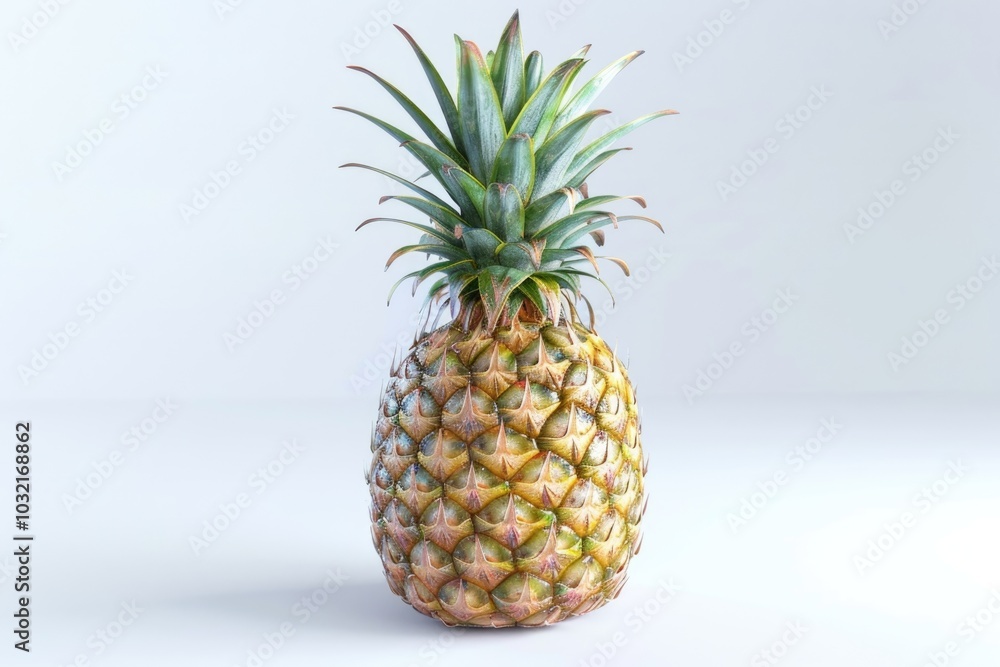 Ripe pineapple isolated on white background. Ripe pineapple isolated on white background.