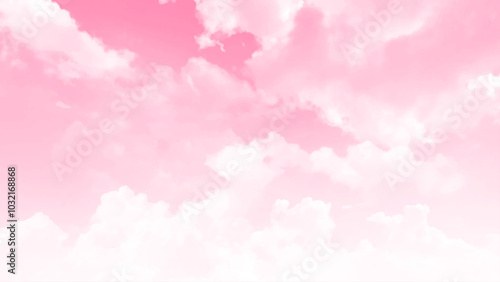 Beautiful sky and clouds. Pink sky with white clouds. valentine's day sweet dream background love and happiness
