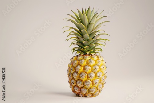 Ripe pineapple isolated on white background.