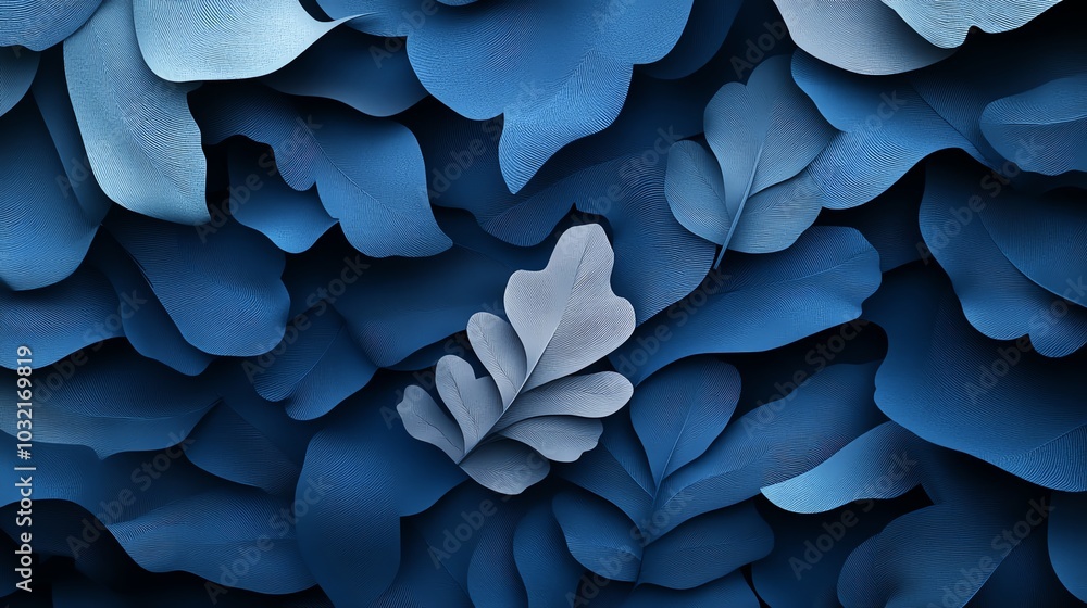 Paper cut leaves, flowing delicate silhouette texture, 3D illustration Paper cut leaves, flowing delicate silhouette texture, 3D illustration