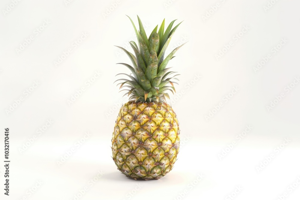 Single whole pineapple isolated on white background with clipping path. Single whole pineapple isolated on white background with clipping path.