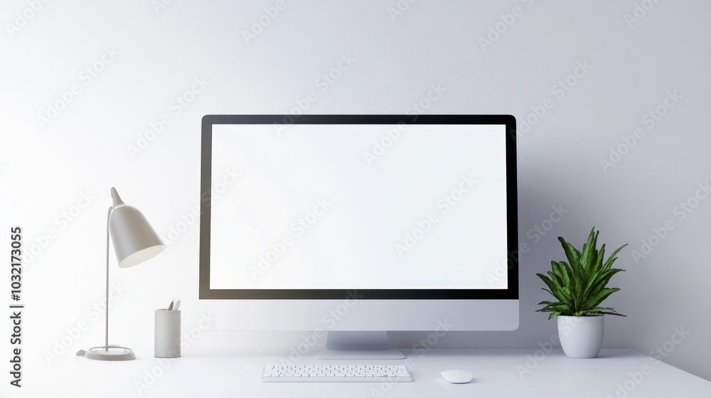 Minimalist Workspace with a Computer Minimalist Workspace with a Computer