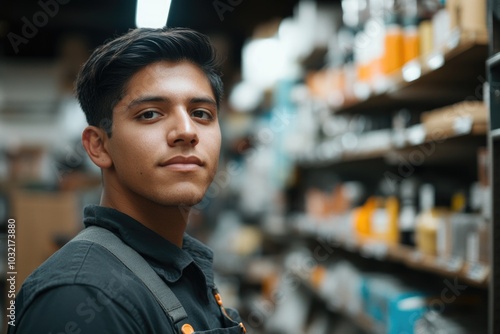 A person standing in front of a wine and liquor store shelf, showcasing various types of beverages