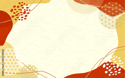 2025年年和風年賀状フレーム